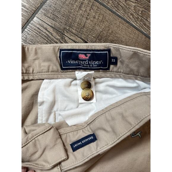 Vineyard Vines Tan‎ Chino Breaker Shorts With Embroidered Mermaids Men’s Size 33 - Picture 3 of 7